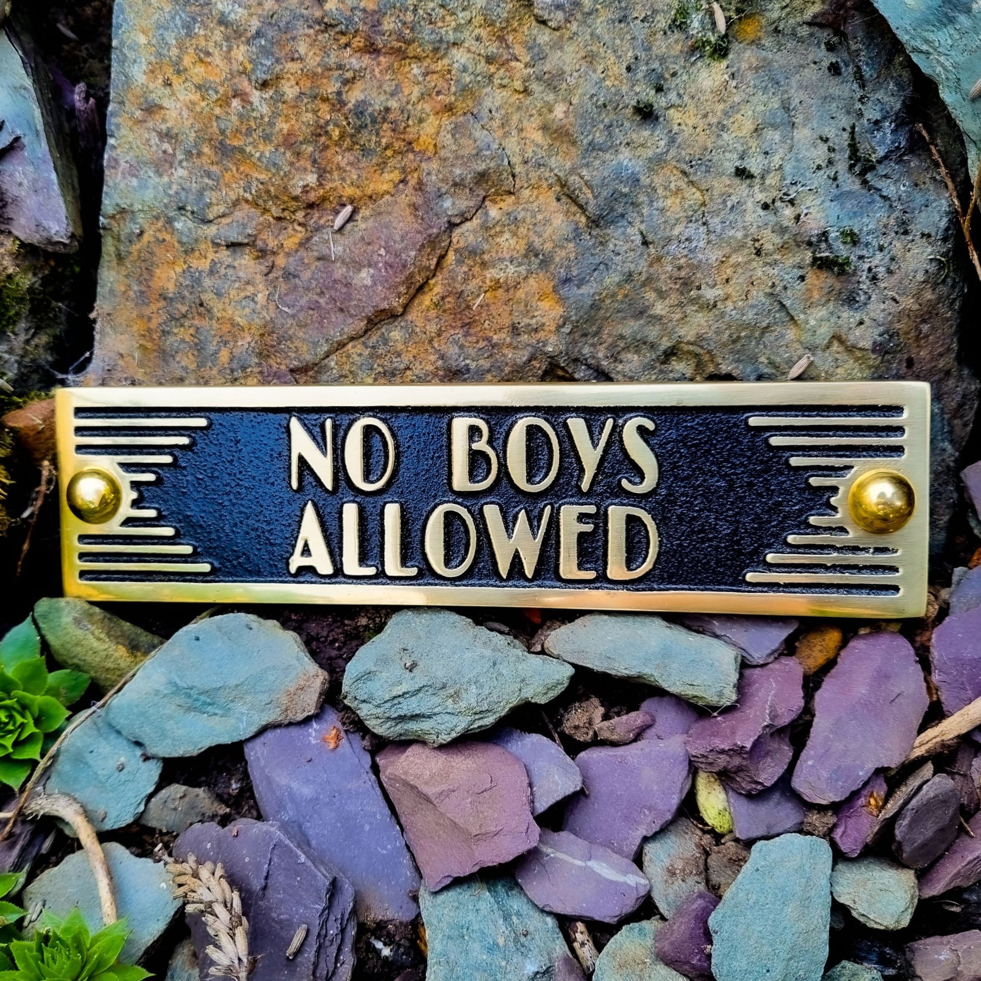 Art Deco 'No Boy's Allowed' Door Sign - The Metal Foundry