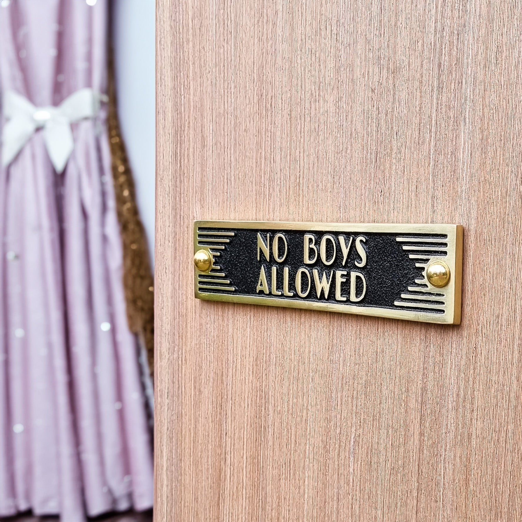 Art Deco 'No Boy's Allowed' Door Sign - The Metal Foundry