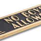 Art Deco 'No Boy's Allowed' Door Sign - The Metal Foundry
