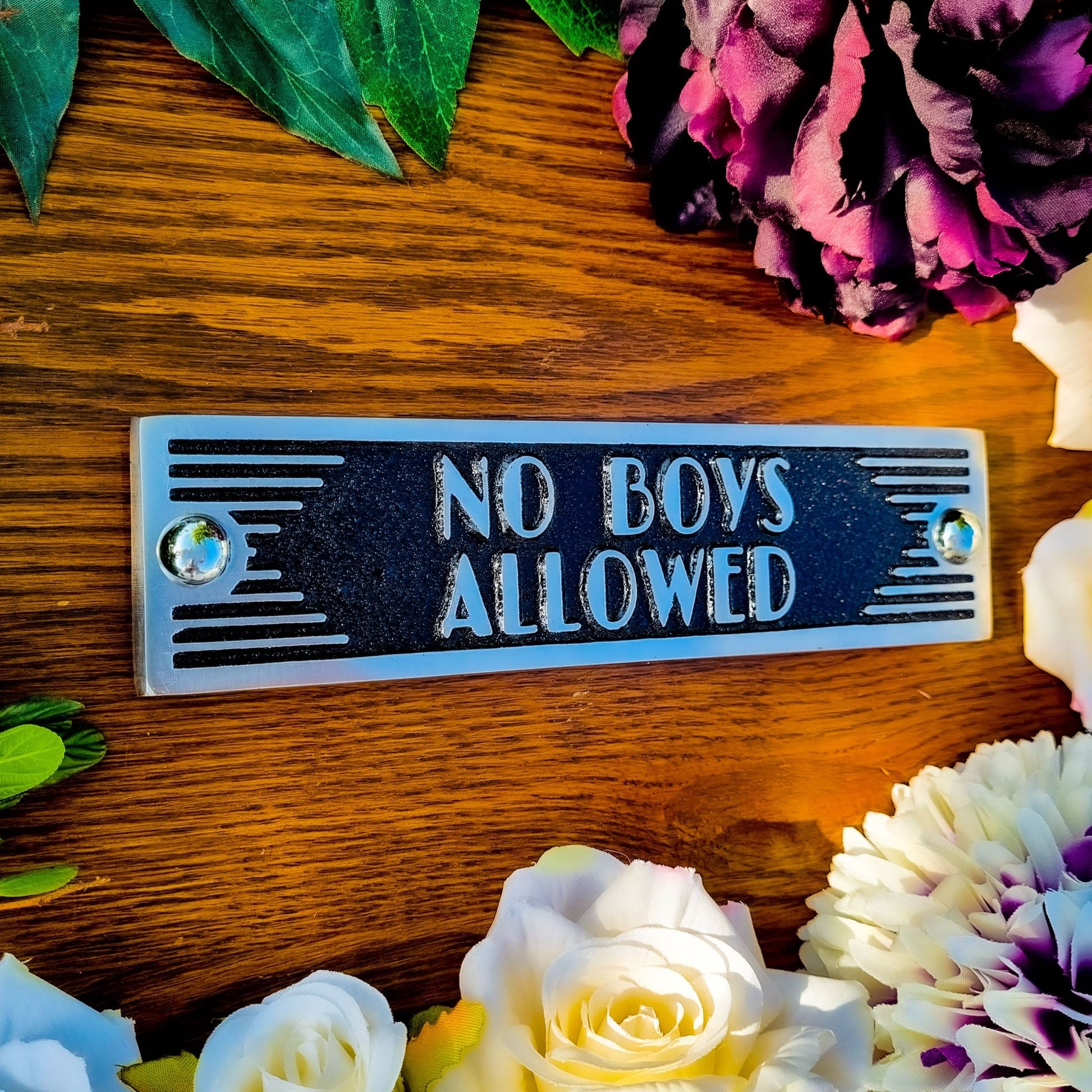 Art Deco 'No Boy's Allowed' Door Sign - The Metal Foundry