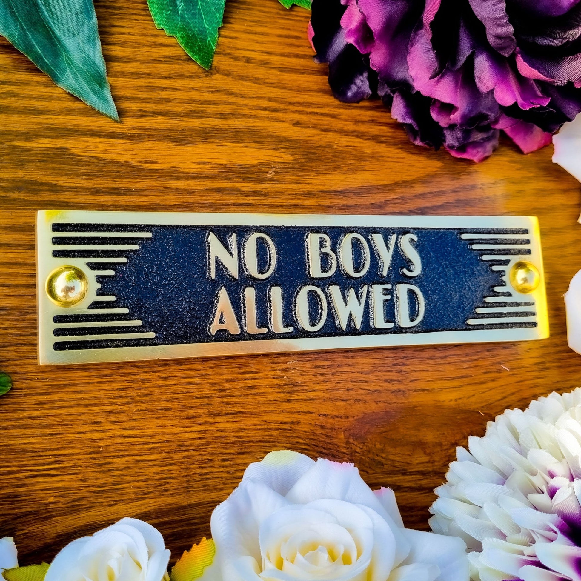 Art Deco 'No Boy's Allowed' Door Sign - The Metal Foundry
