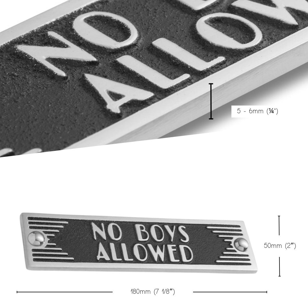 Art Deco 'No Boy's Allowed' Door Sign - The Metal Foundry