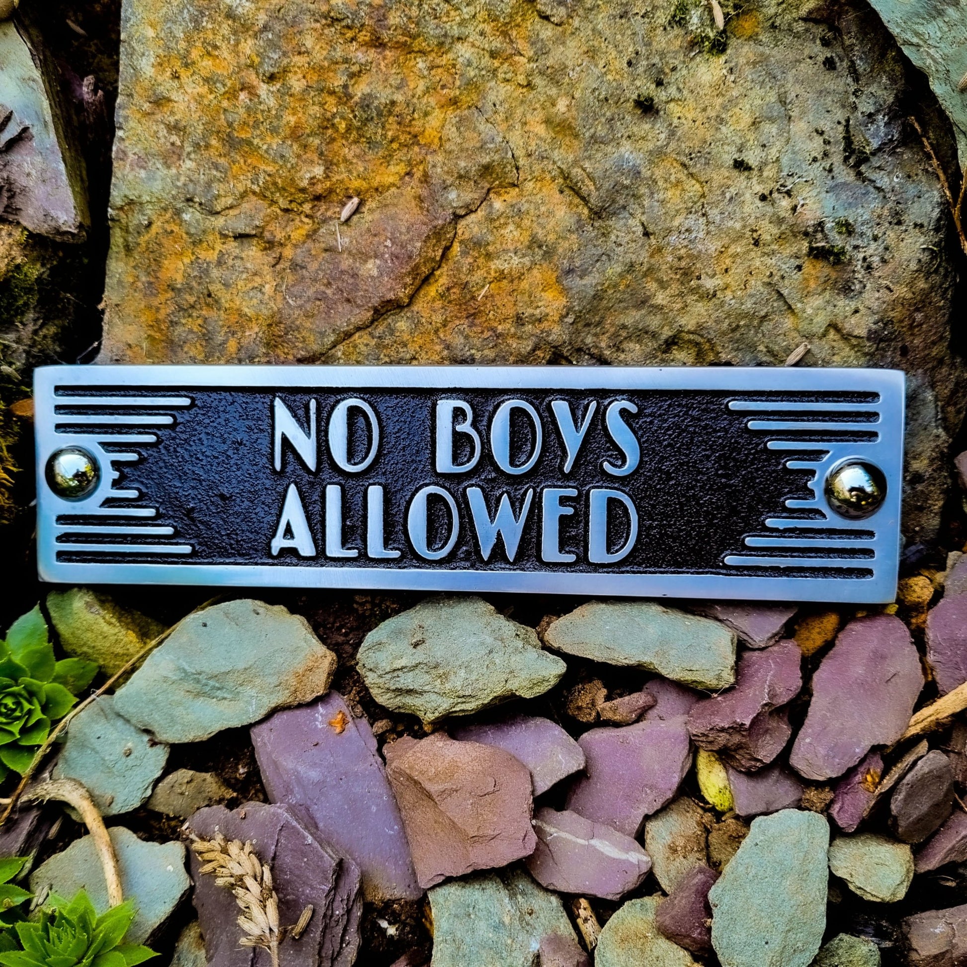 Art Deco 'No Boy's Allowed' Door Sign - The Metal Foundry