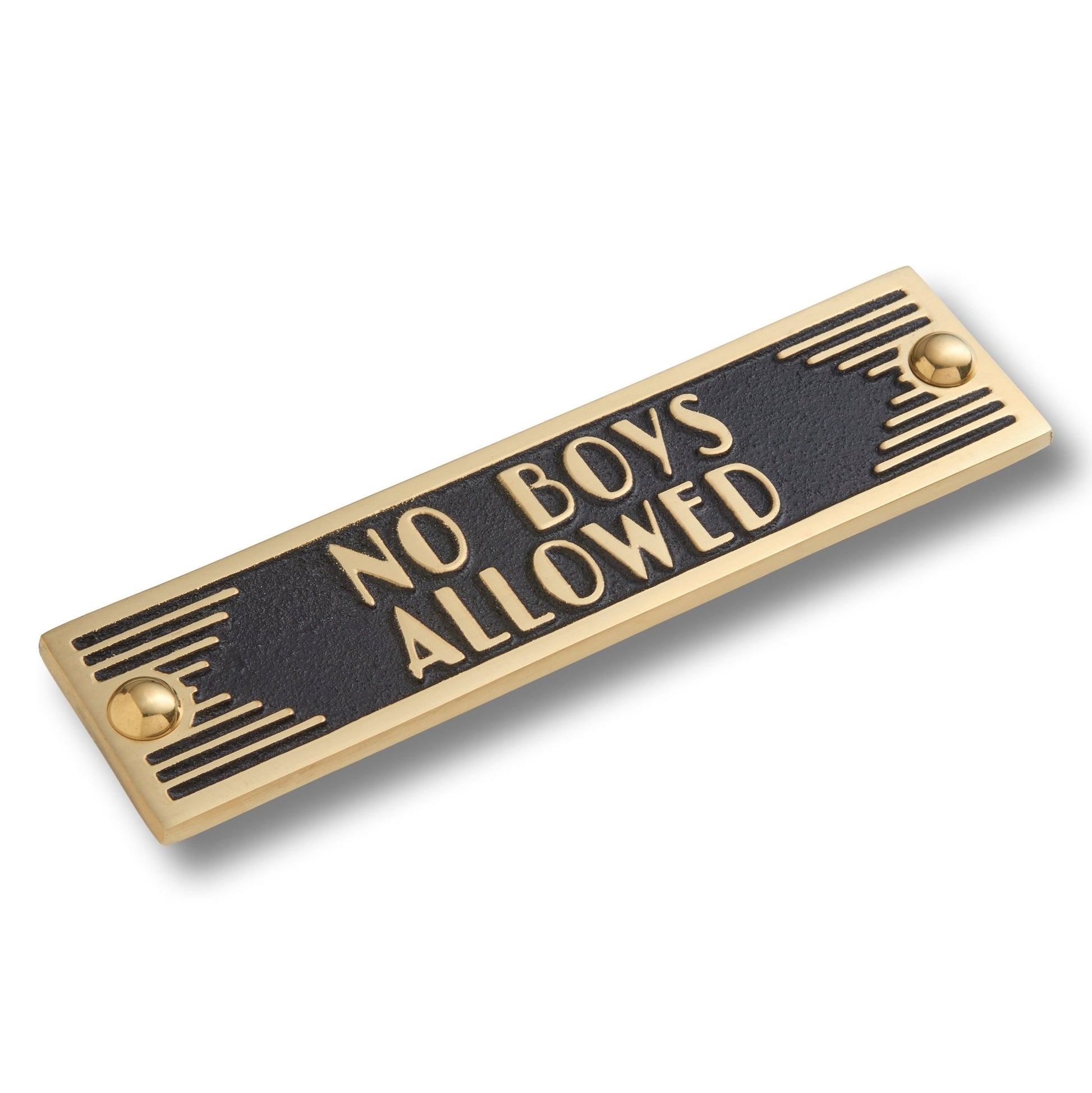 Art Deco 'No Boy's Allowed' Door Sign - The Metal Foundry