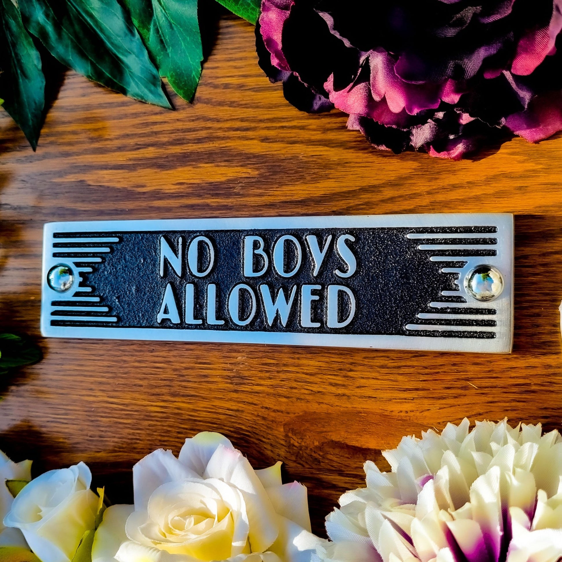 Art Deco 'No Boy's Allowed' Door Sign - The Metal Foundry