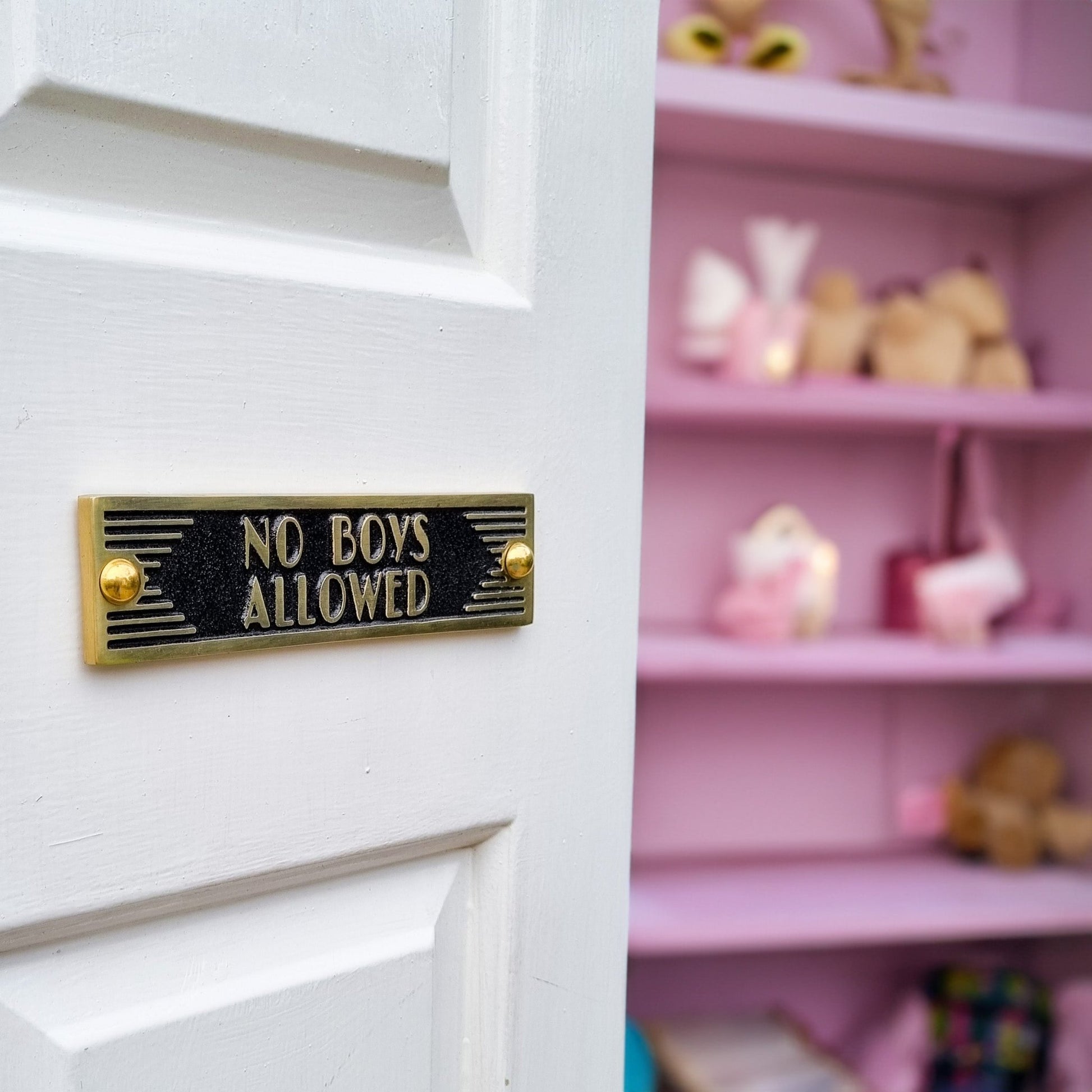 Art Deco 'No Boy's Allowed' Door Sign - The Metal Foundry
