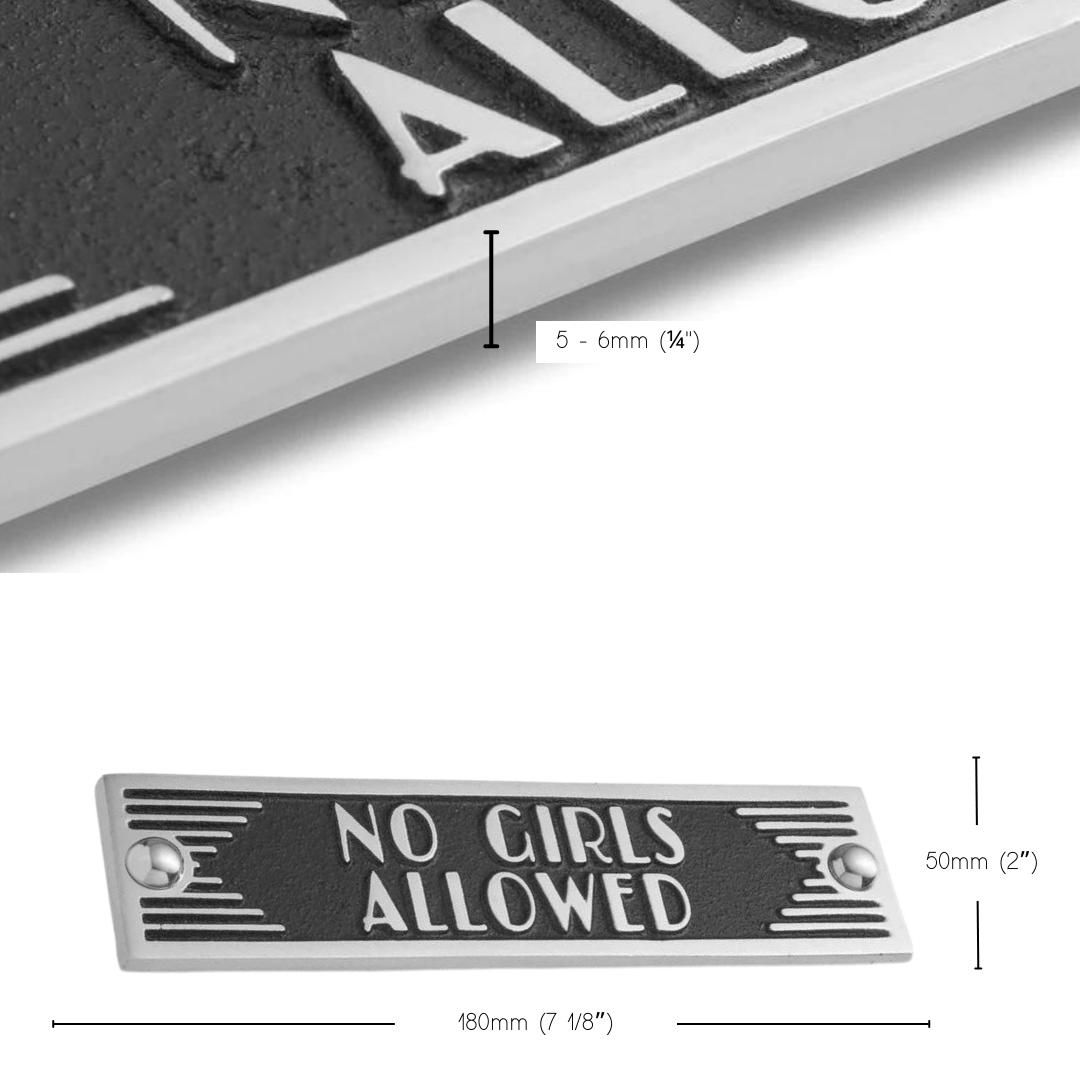 Art Deco 'No Girls Allowed' Door Sign - The Metal Foundry