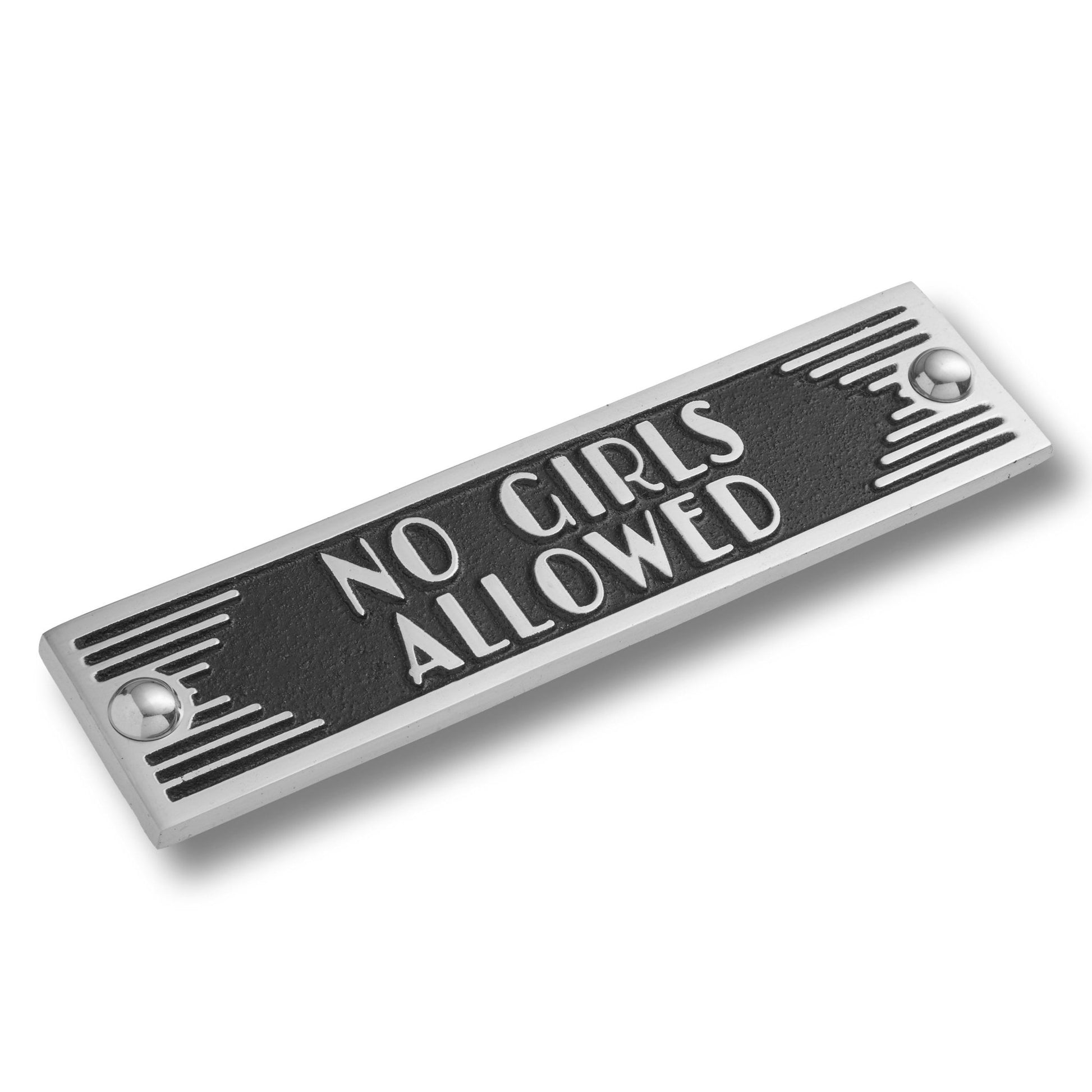 Art Deco 'No Girls Allowed' Door Sign - The Metal Foundry