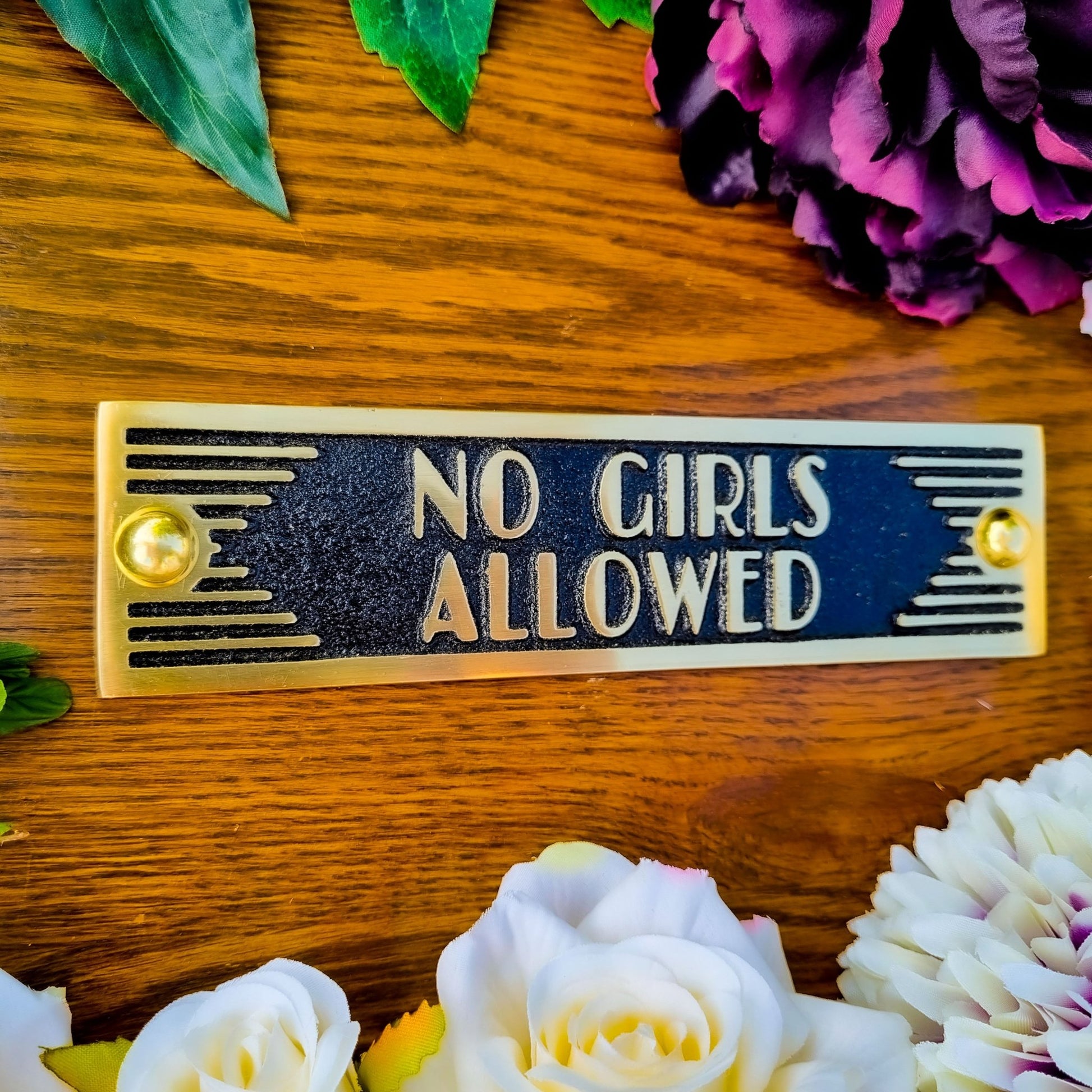 Art Deco 'No Girls Allowed' Door Sign - The Metal Foundry