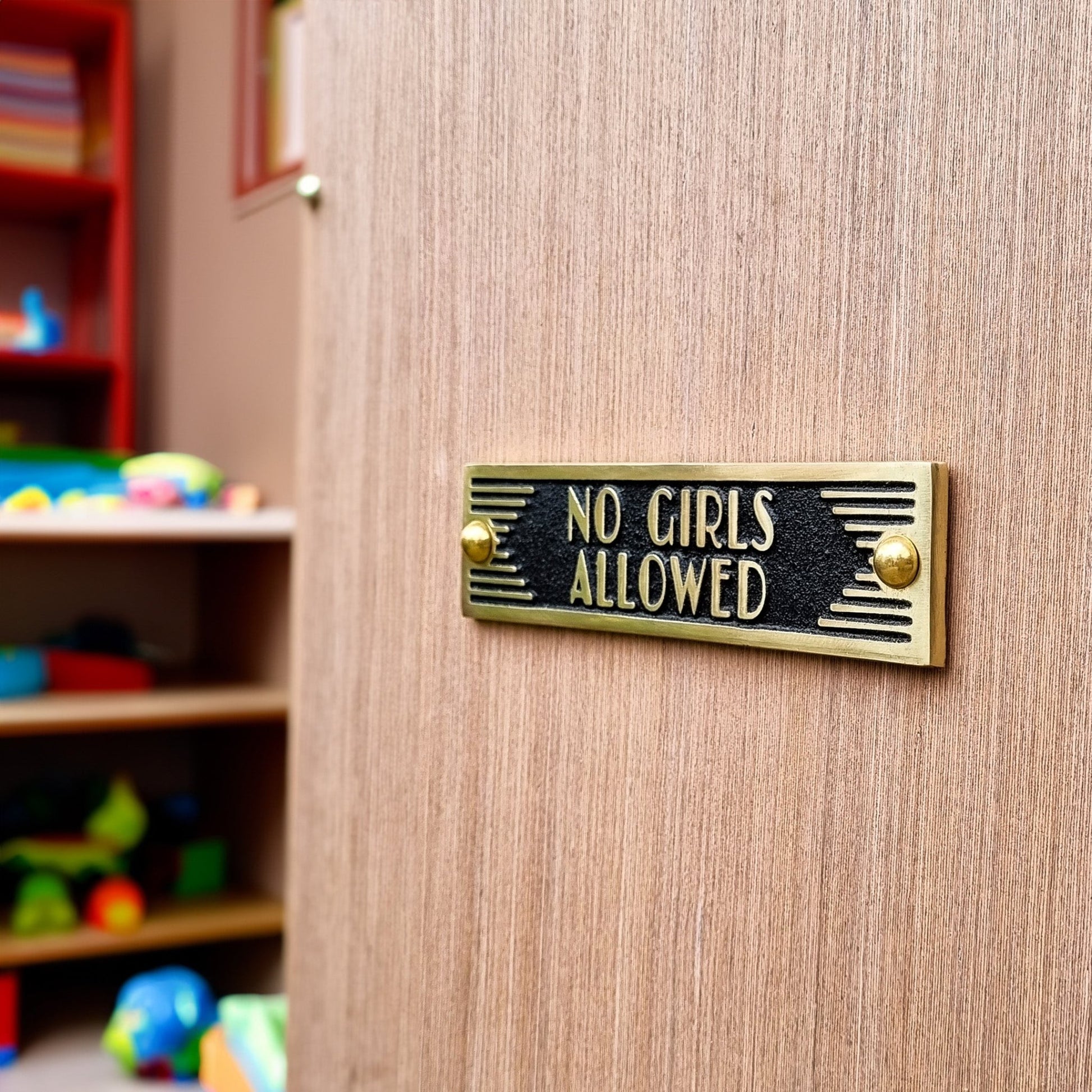 Art Deco 'No Girls Allowed' Door Sign - The Metal Foundry