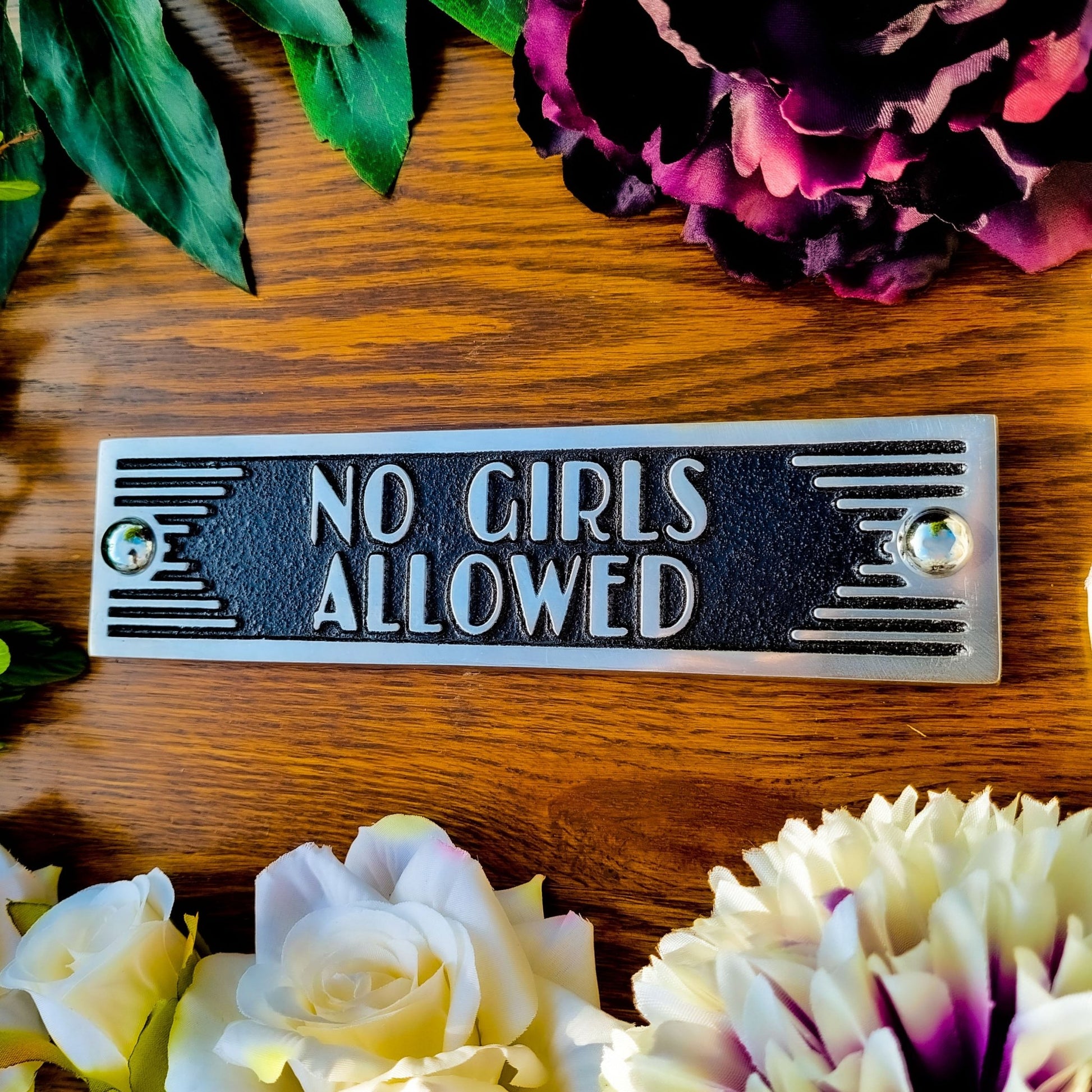 Art Deco 'No Girls Allowed' Door Sign - The Metal Foundry