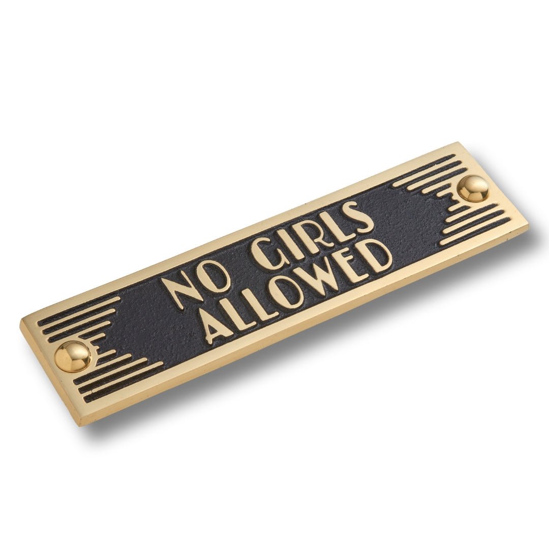 Art Deco 'No Girls Allowed' Door Sign - The Metal Foundry