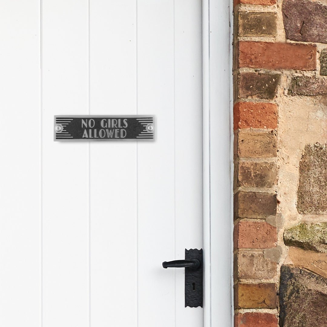 Art Deco 'No Girls Allowed' Door Sign - The Metal Foundry