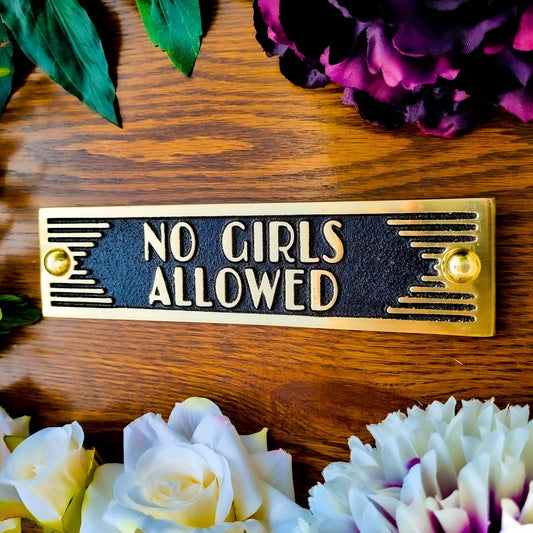 Art Deco 'No Girls Allowed' Door Sign - The Metal Foundry