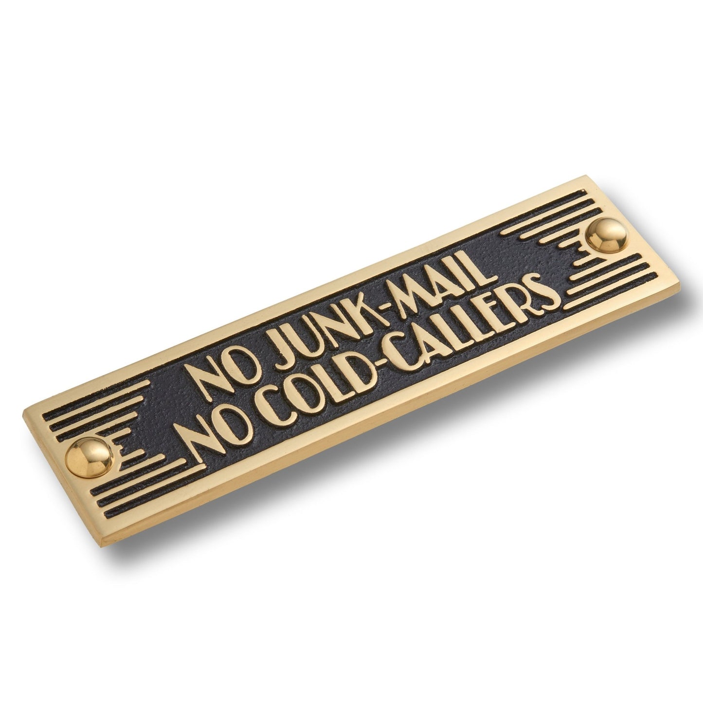 Art Deco 'No Junk Mail No Cold Callers' Door Sign - The Metal Foundry