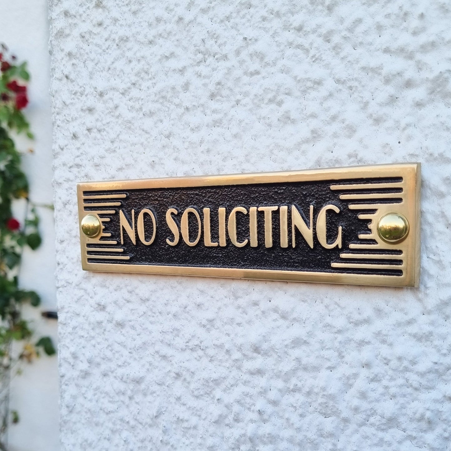 Art Deco 'No Soliciting' Sign - The Metal Foundry