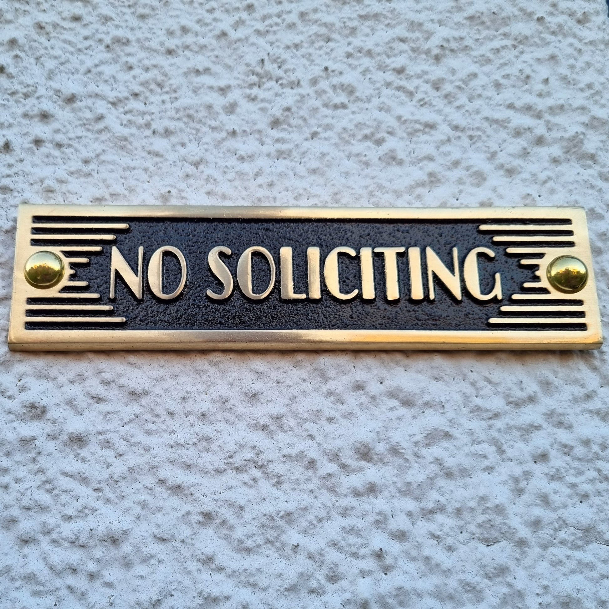 Art Deco 'No Soliciting' Sign - The Metal Foundry