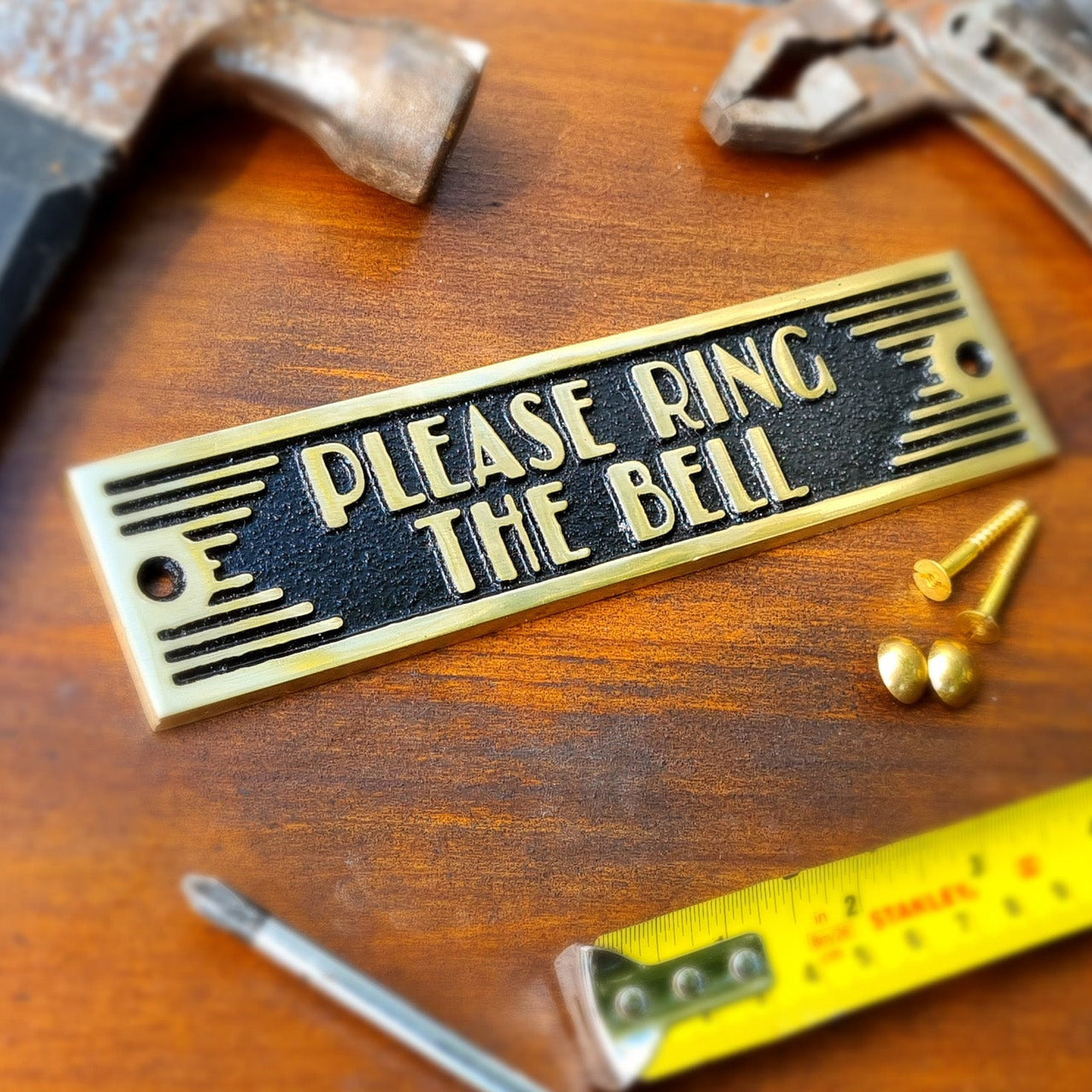 Art Deco 'Please Ring The Bell' Sign - The Metal Foundry