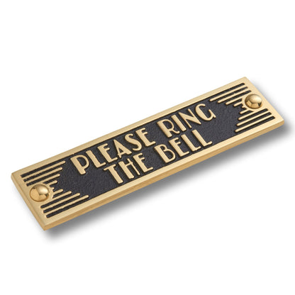 Art Deco 'Please Ring The Bell' Sign - The Metal Foundry
