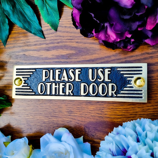 Art Deco 'Please use Other Door' Sign - The Metal Foundry