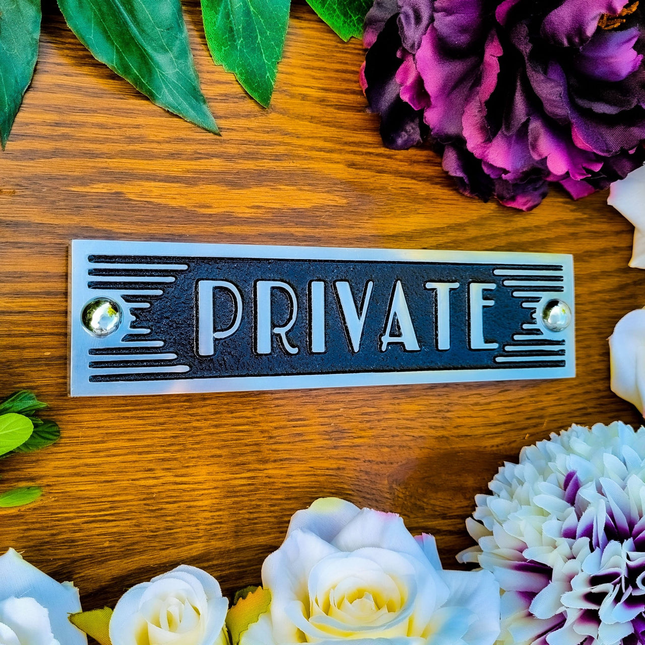Art Deco 'Private' Door Sign - The Metal Foundry