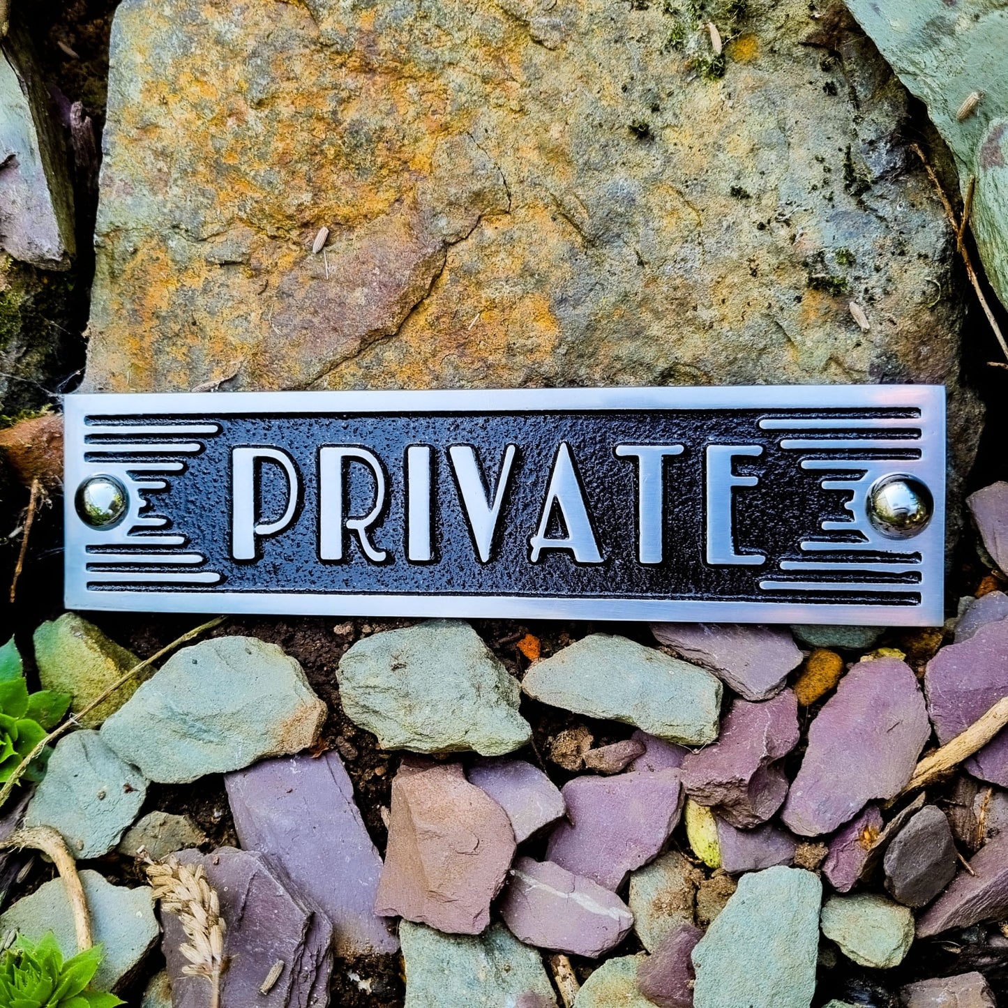 Art Deco 'Private' Door Sign - The Metal Foundry