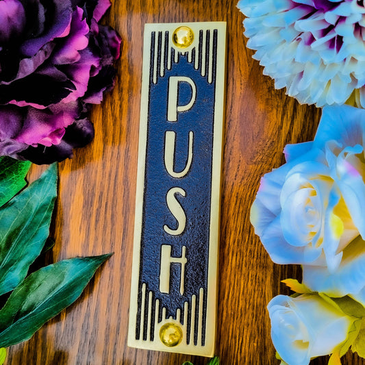 Art Deco 'Push' Door Sign - The Metal Foundry