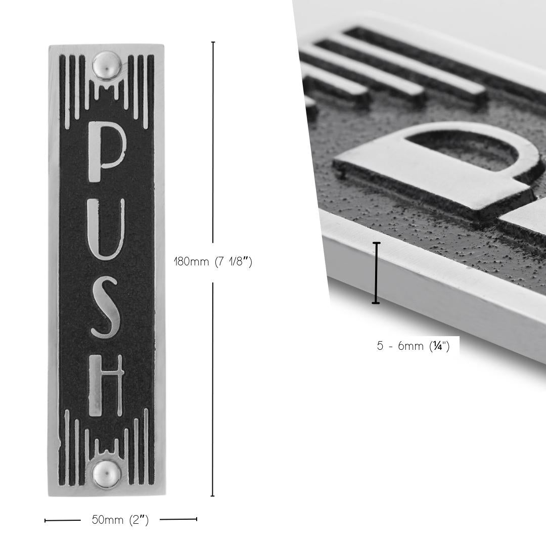 Art Deco 'Push' Door Sign - The Metal Foundry
