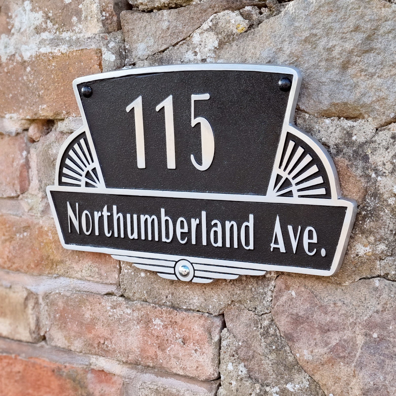 Art Deco Rockefeller Style House Number Sign - The Metal Foundry