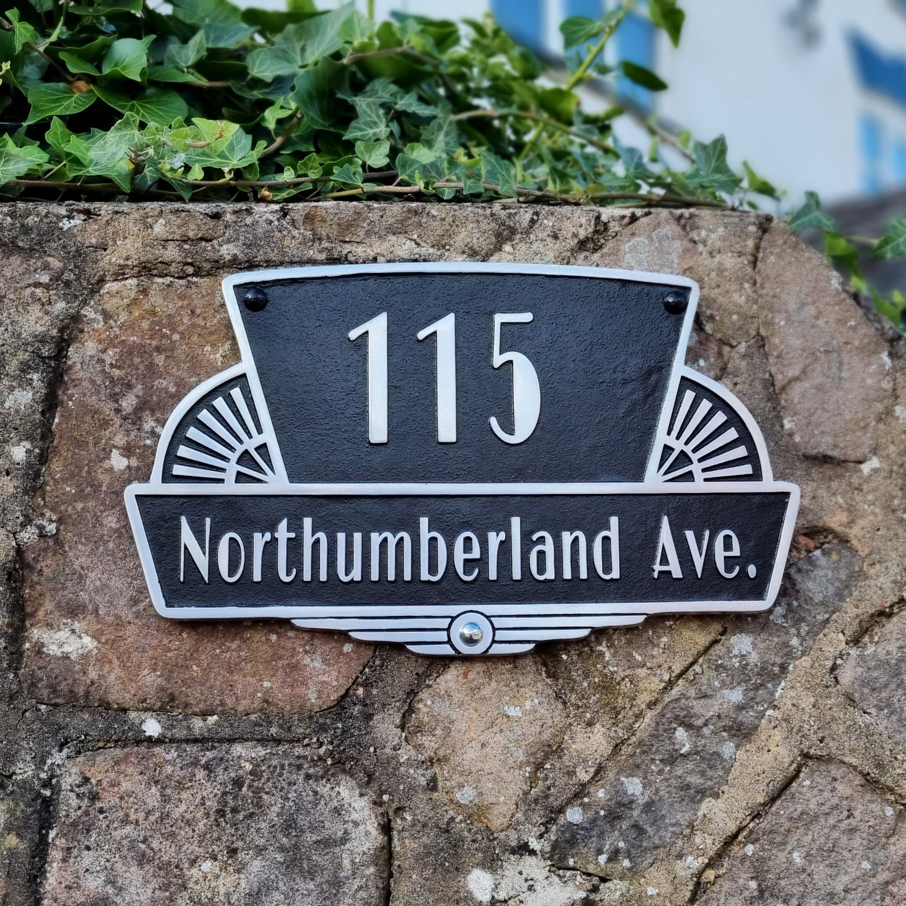 Art Deco Rockefeller Style House Number Sign - The Metal Foundry