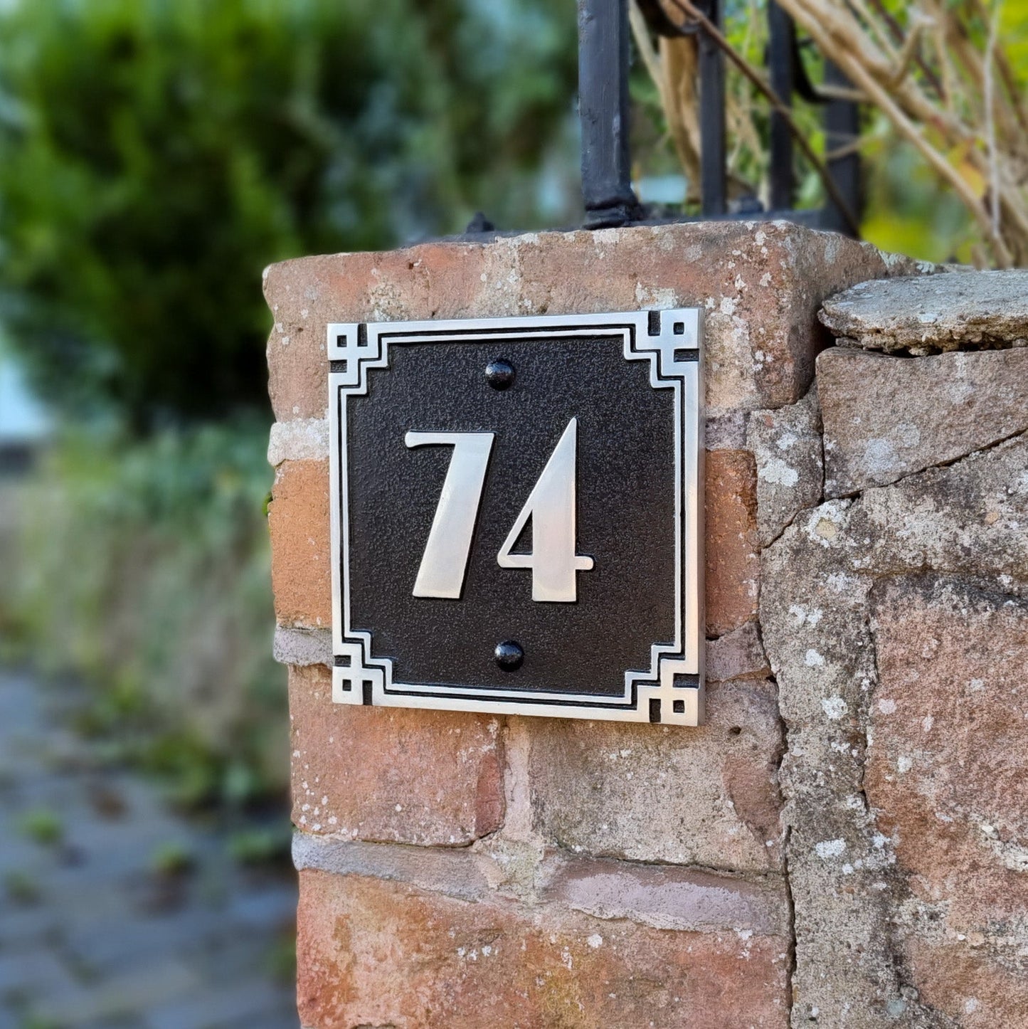 Art Deco Square Style House Number Sign - The Metal Foundry
