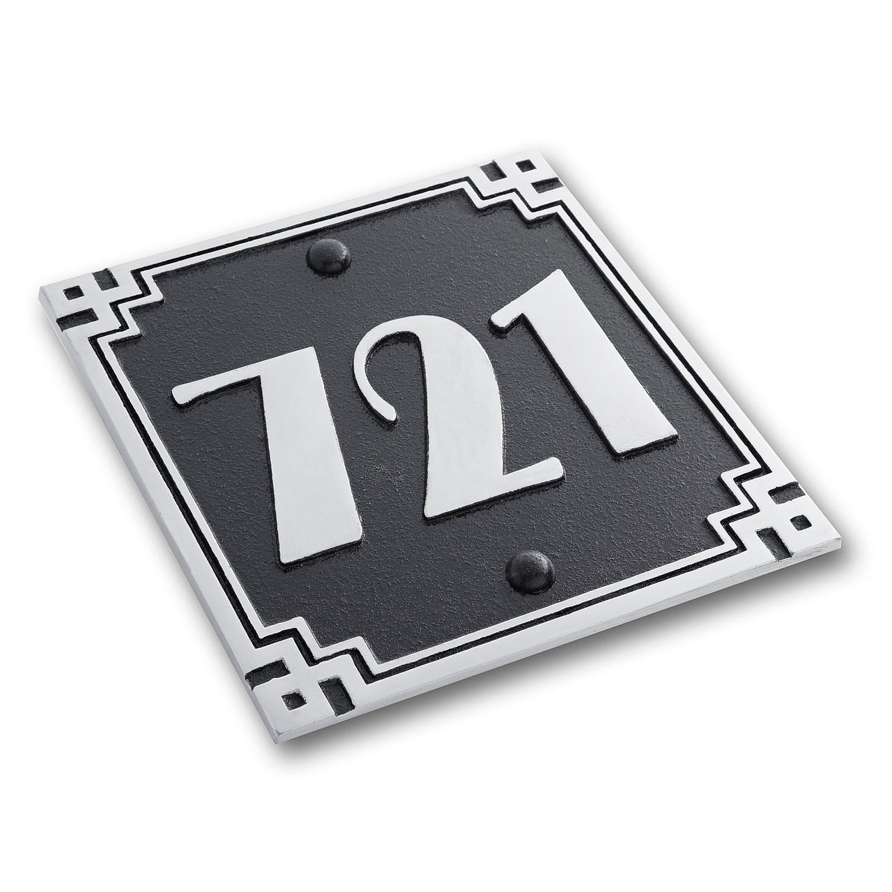 Art Deco Square Style House Number Sign - The Metal Foundry
