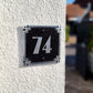 Art Deco Square Style House Number Sign - The Metal Foundry