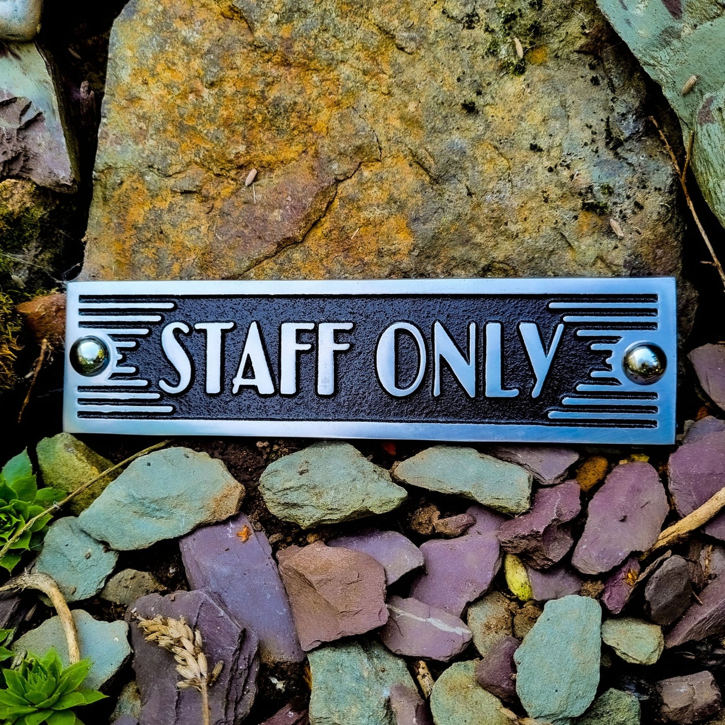 Art Deco 'Staff Only' Sign - The Metal Foundry