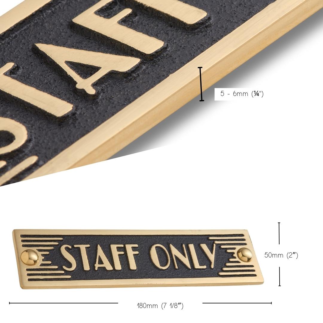 Art Deco 'Staff Only' Sign - The Metal Foundry