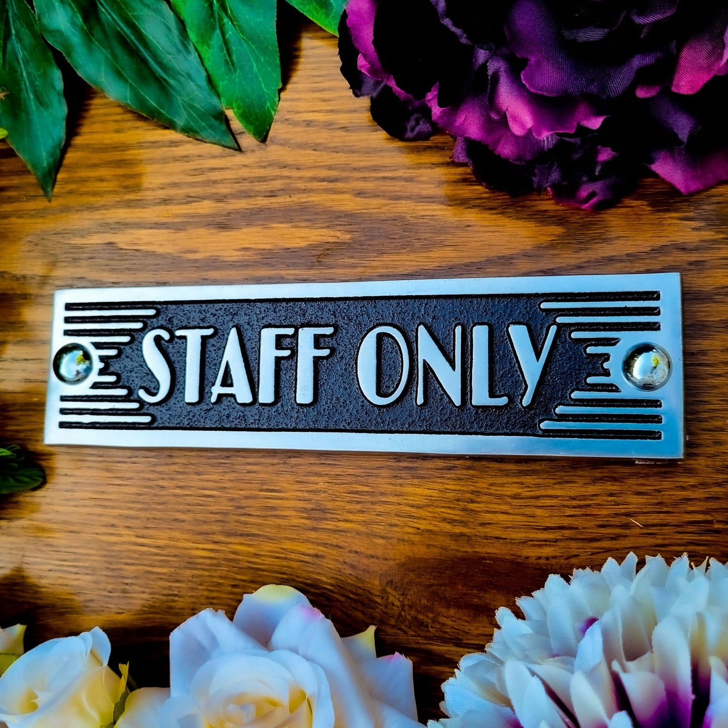 Art Deco 'Staff Only' Sign - The Metal Foundry