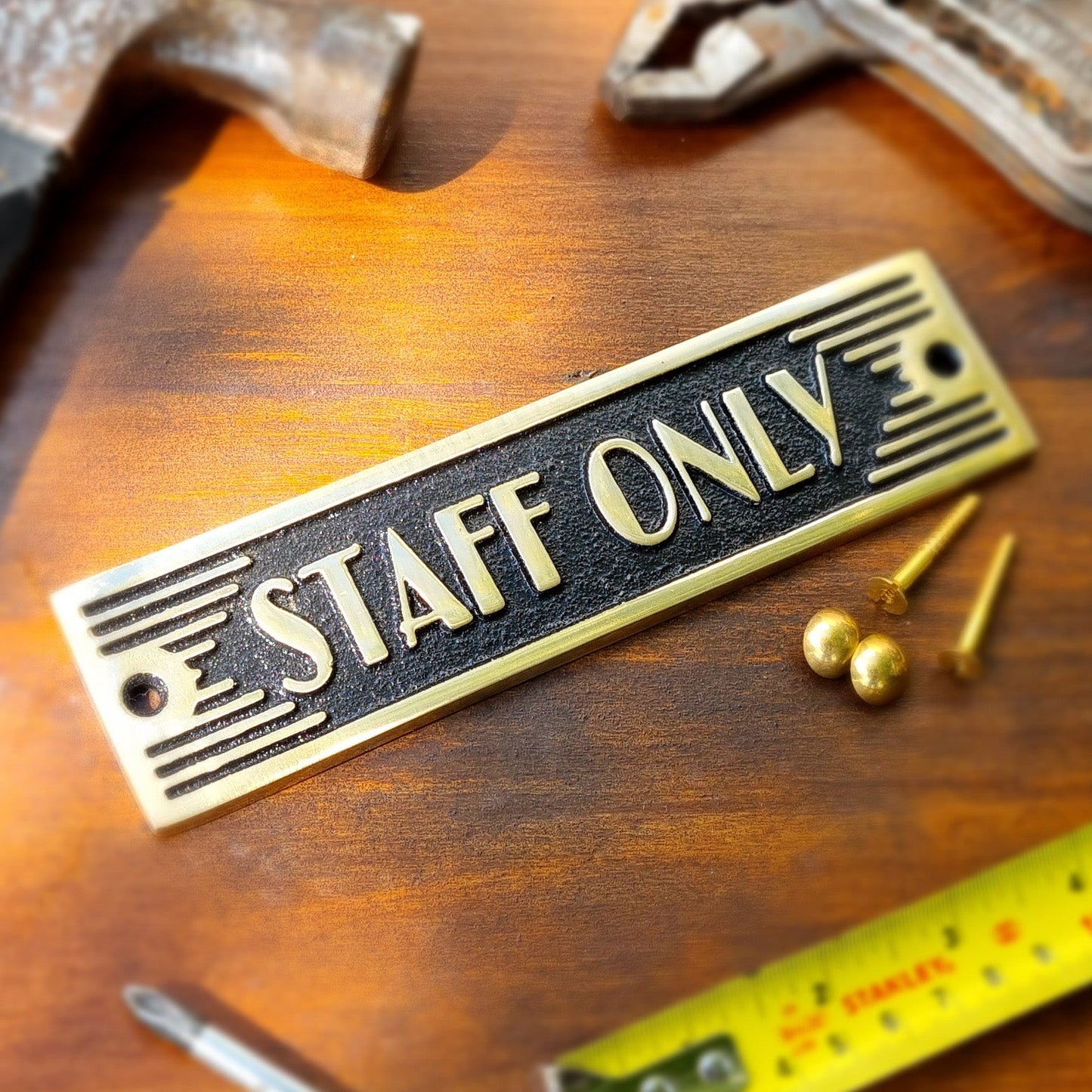 Art Deco 'Staff Only' Sign - The Metal Foundry