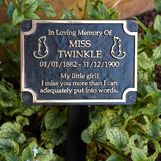 Cat Personalised Memorial Plaque - The Metal Foundry