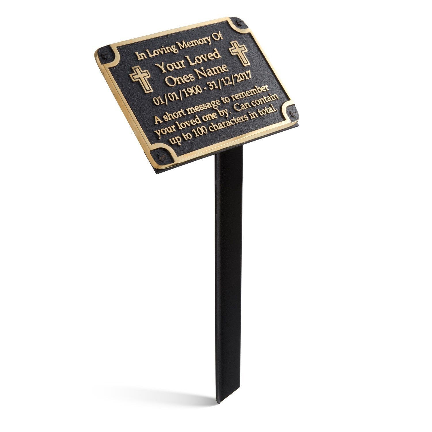 Cross Personalised Memorial Plaque - The Metal Foundry