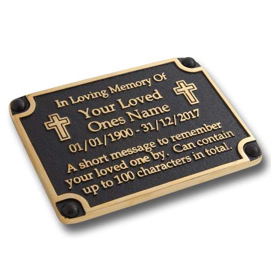 Cross Personalised Memorial Plaque - The Metal Foundry