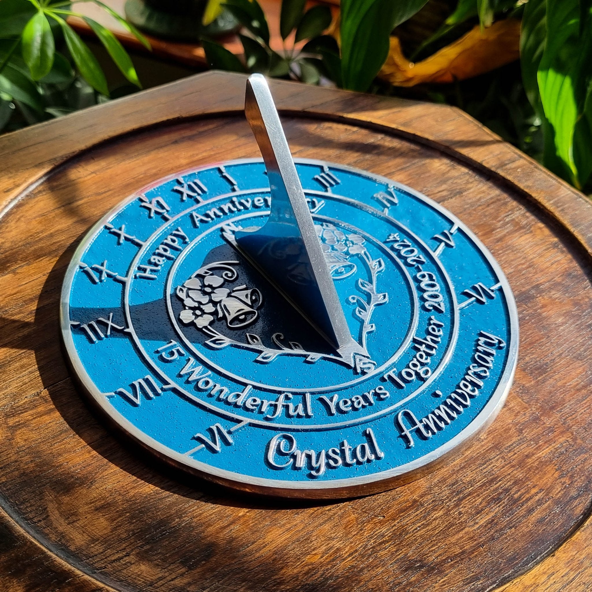 Crystal 15th Anniversary Sundial - The Metal Foundry