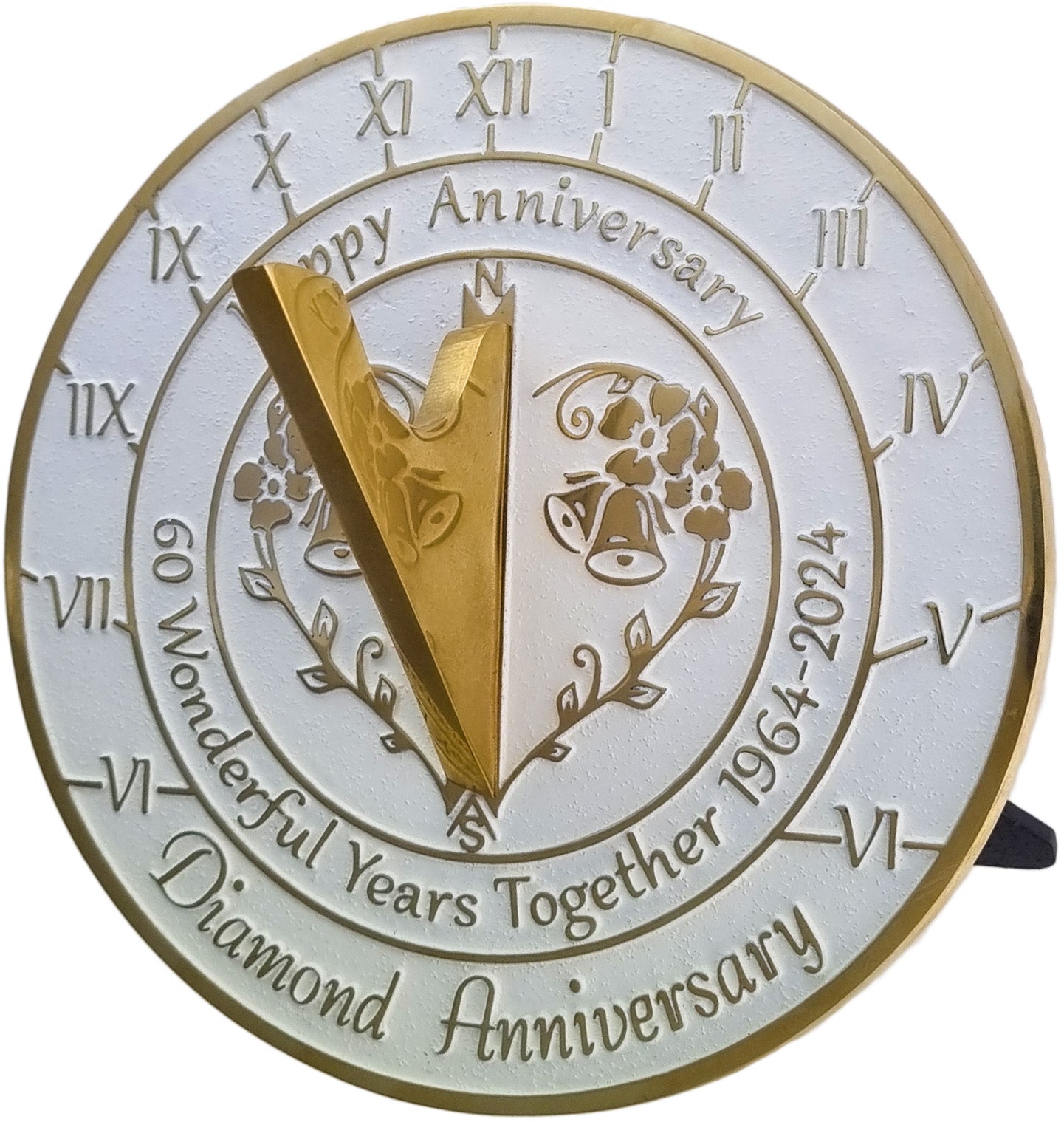 Diamond 60th Anniversary Sundial- Wedding Anniversary Gift, 60 Years ...