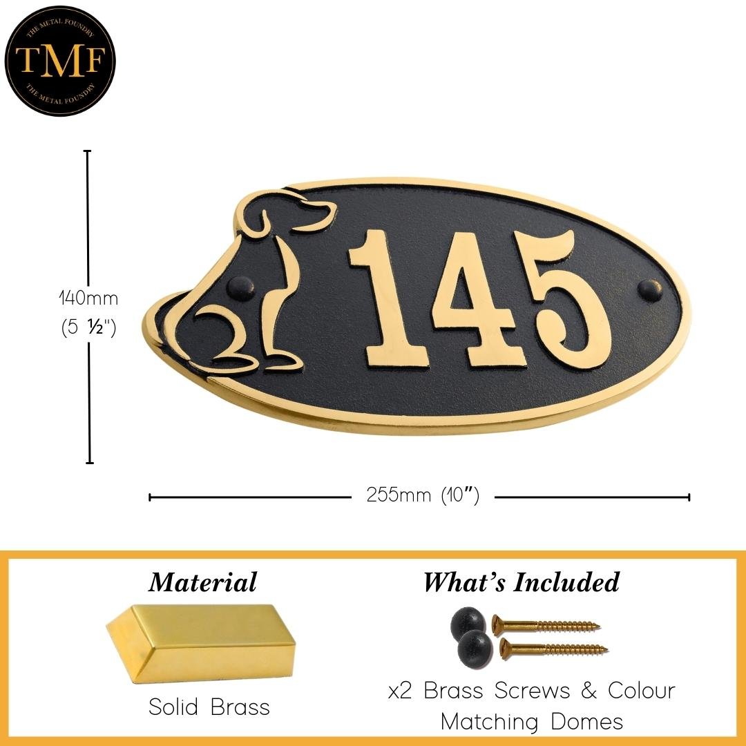 Dog Lovers House Number Sign - The Metal Foundry