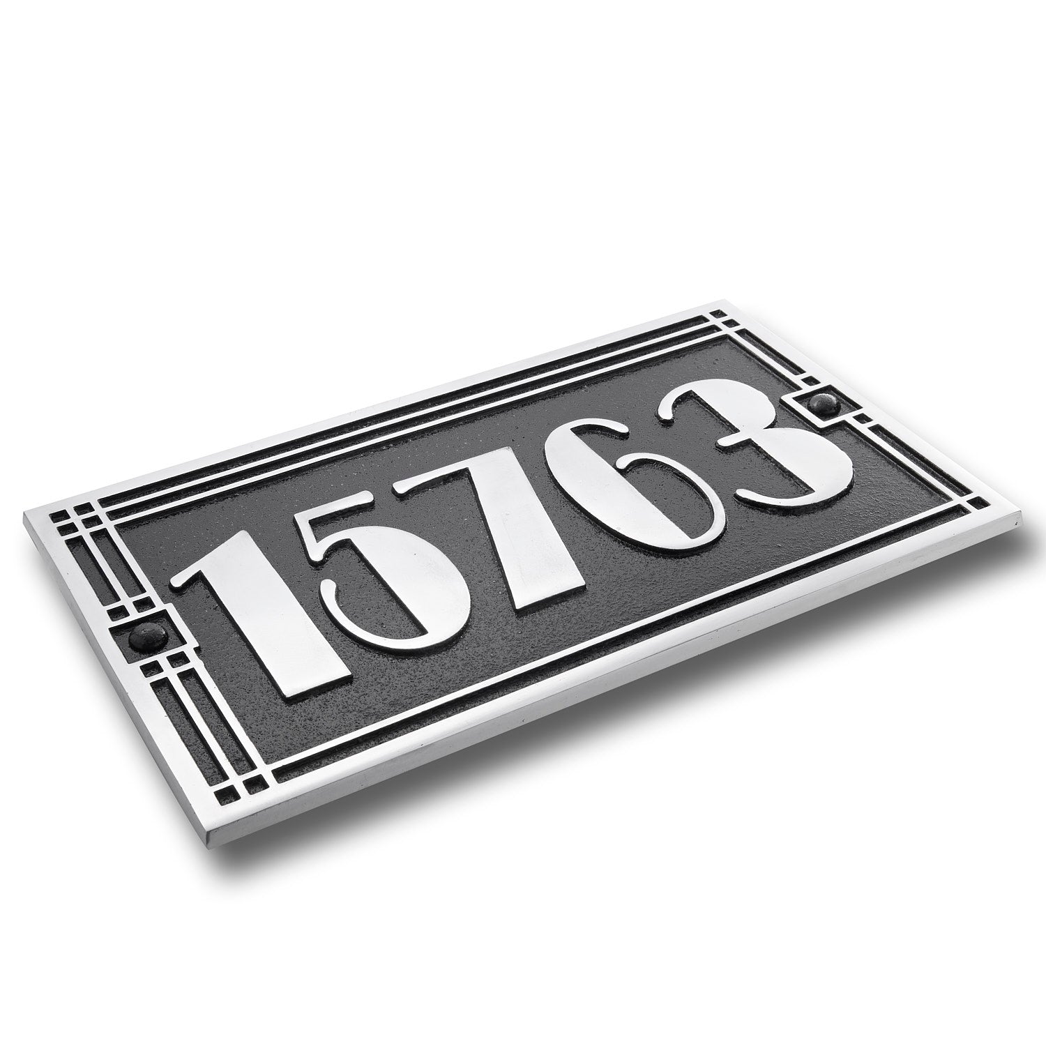 Large Linear Art Deco House Number Sign - The Metal Foundry