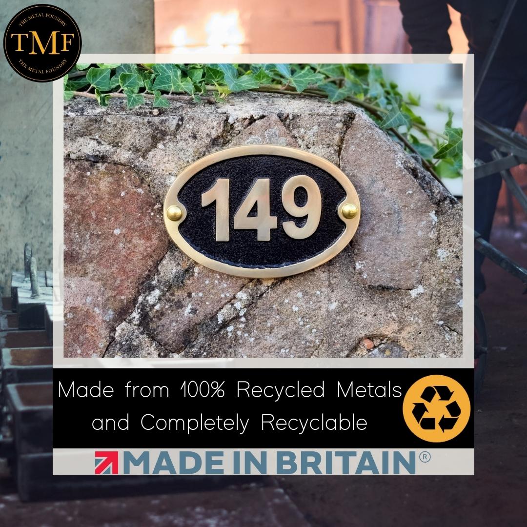 Large Oval Traditional House Number Sign - The Metal Foundry