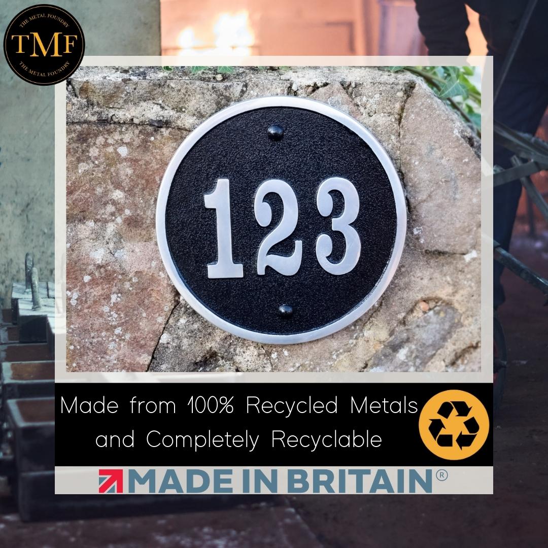 Large Round Modern Style House Number Sign - The Metal Foundry