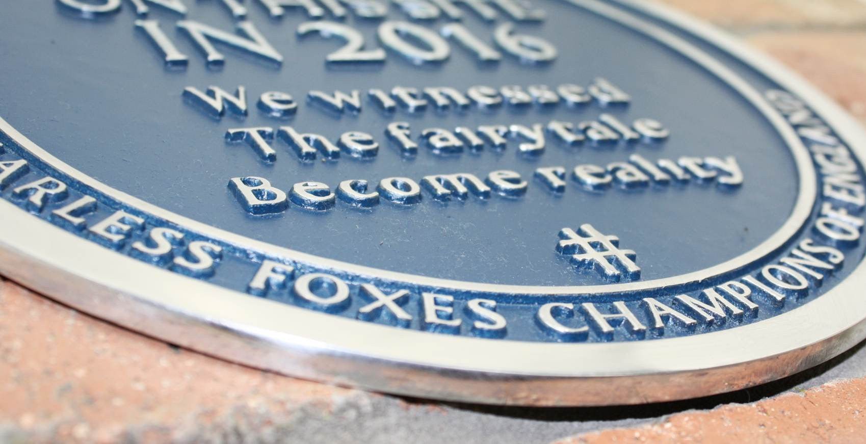 Leicester Champions Football Plaque - The Metal Foundry
