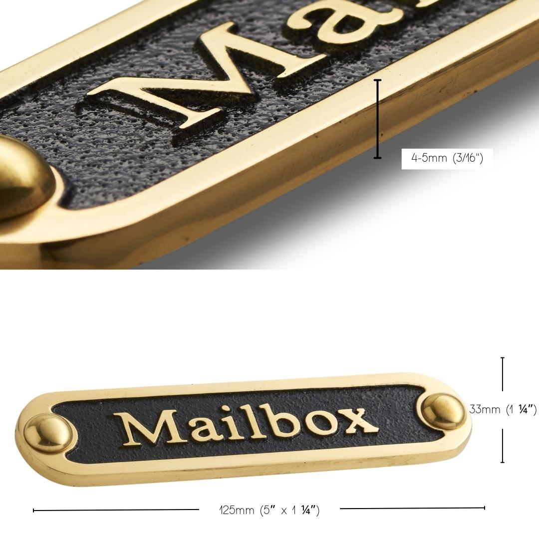 Brass Mailbox Sign - Metal Sign for Mailbox - The Metal Foundry