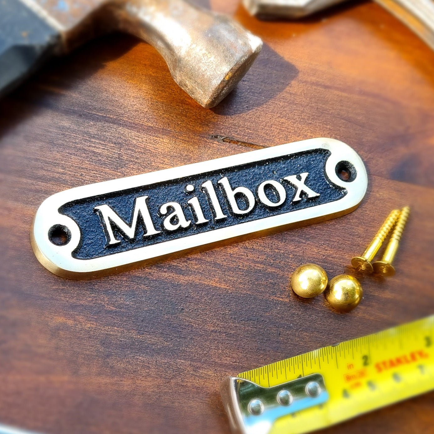 Brass Mailbox Door Sign- Door Plaques, Wall Signs, Mail Sign – The ...
