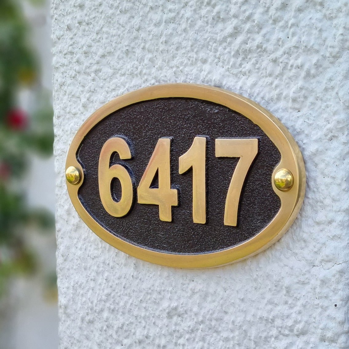 Medium Oval Traditional House Number Sign - The Metal Foundry
